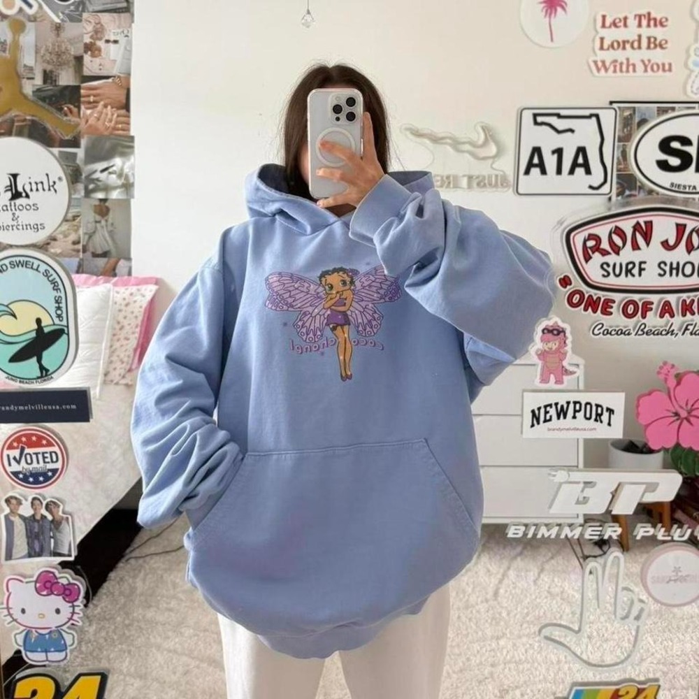 sky blue Betty Boop "Coco Chanel" fairy hoodie